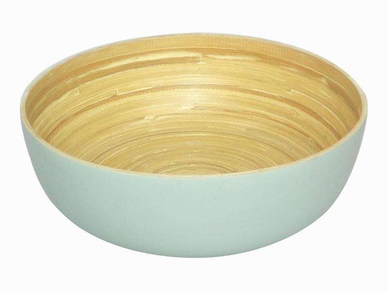Premium Bamboo Salad Bowl with Mint Green Finish - Eco-friendly Dining Essential
